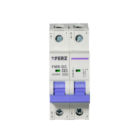 FMB-DC 6kA 2P 63 х-ка C, DC500В Автоматический выключатель